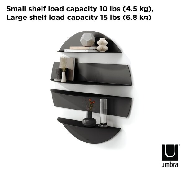 Fekete fém polc készlet 4 db-os 76 cm Solis – Umbra