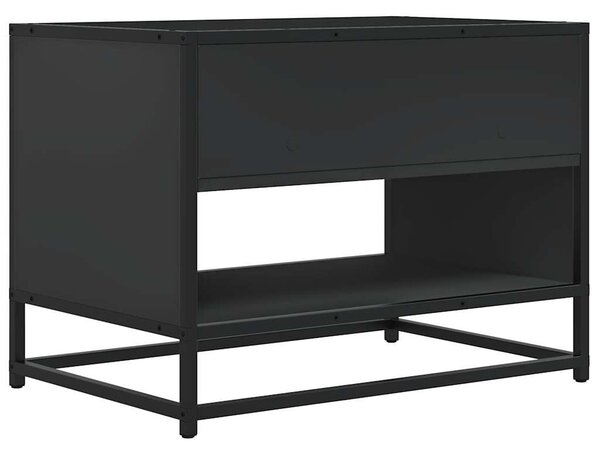 Fekete szerelt fa és fém TV-szekrény 61x40x46 cm