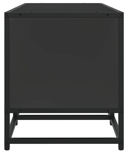 Fekete szerelt fa és fém TV-szekrény 120x35x41 cm