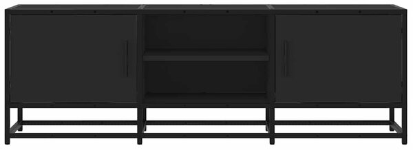 Fekete szerelt fa és fém TV-szekrény 120x35x41 cm