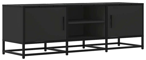 Fekete szerelt fa és fém TV-szekrény 120x35x41 cm