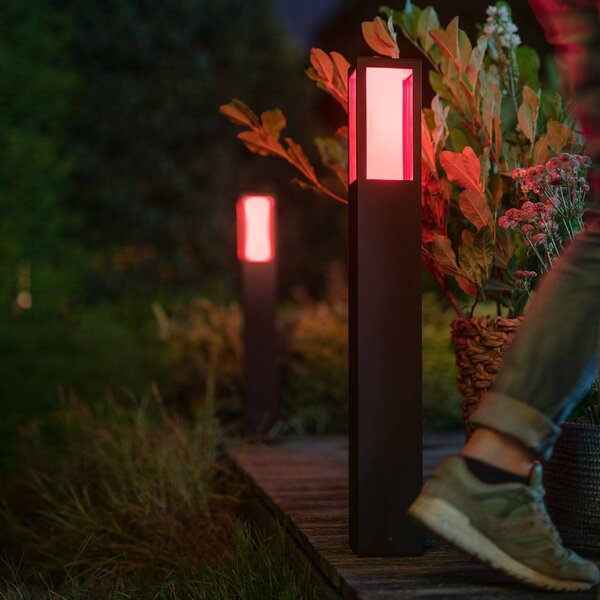 Philips Hue IMPRESS LED ösvény világítás, RGBW, intelligens, dimmelhető, Fekete, Alumínium, Modern