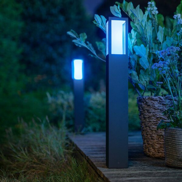 Philips Hue IMPRESS LED ösvény világítás, RGBW, intelligens, dimmelhető, Fekete, Alumínium, Modern