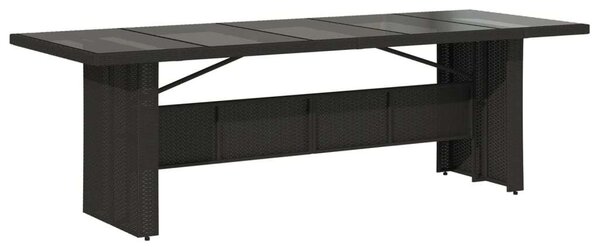 VidaXL Kerti Étkezőgarnitúra - 9 részes - Fekete Polyrattan