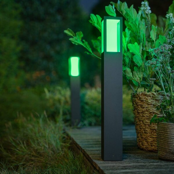 Philips Hue IMPRESS LED ösvény világítás, RGBW, intelligens, dimmelhető, Fekete, Alumínium, Modern