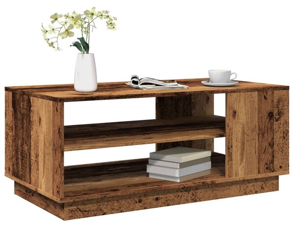Antik fa színű szerelt fa dohányzóasztal 102 x 55 x 43 cm