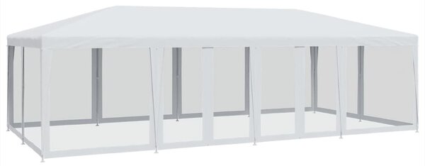 Fehér HDPE rendezvénysátor 12 hálós oldalfallal 8 x 4 m