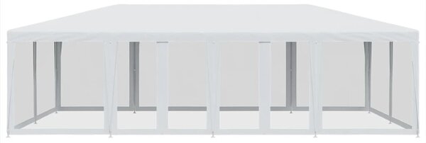 Fehér HDPE rendezvénysátor 12 hálós oldalfallal 8 x 4 m