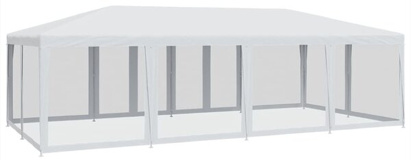 Fehér HDPE rendezvénysátor 12 hálós oldalfallal 8 x 4 m
