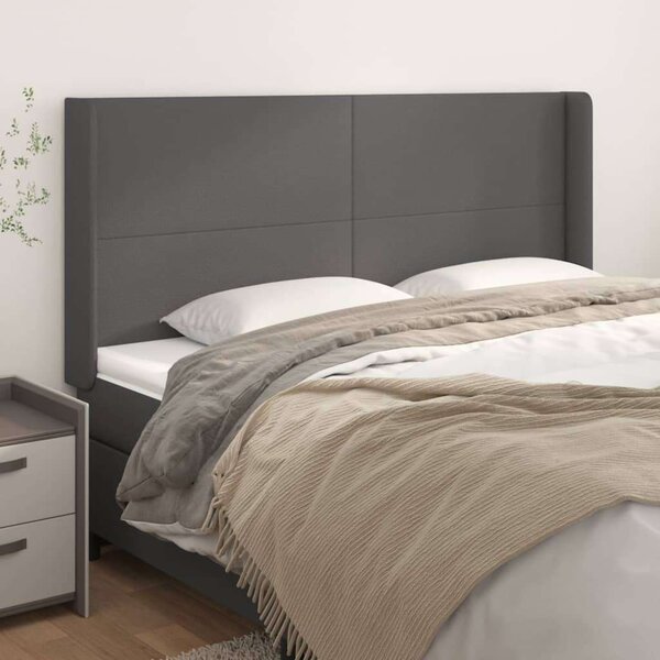 VidaXL Szürke Ágyfejtámla Szárnyakkal - 203x16x118/128 cm