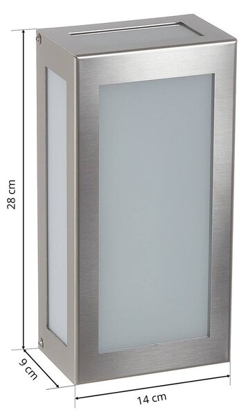 CMD Szenzoros LED kültéri fali világítás Aqua Rain, rozsdamentes acél, Alu / szürke / cink, Rozsdamentes acél, Modern