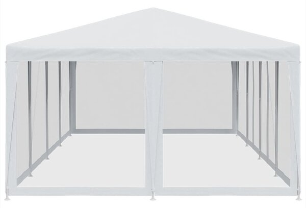 Fehér HDPE rendezvénysátor 12 hálós oldalfallal 8 x 4 m