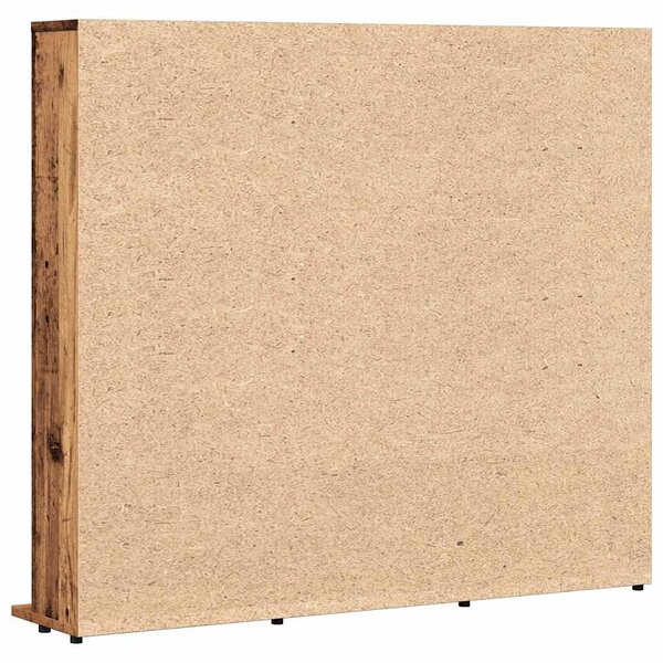 Antik fa színű szerelt fa CD-szekrény 102 x 23 x 89,5 cm