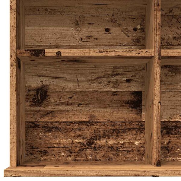 Antik fa színű szerelt fa CD-szekrény 102 x 23 x 89,5 cm