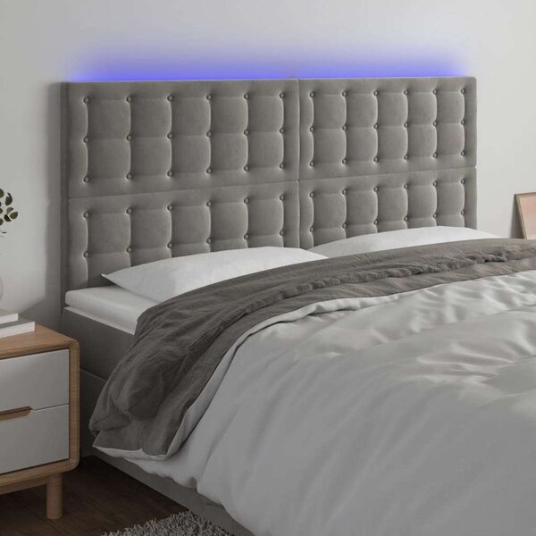 Bársony Ágyfejtámla LED-del - 200cm