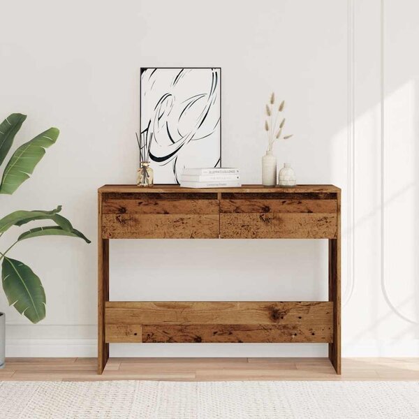 Szürke sonoma szerelt fa tálalóasztal 100x35x76,5 cm