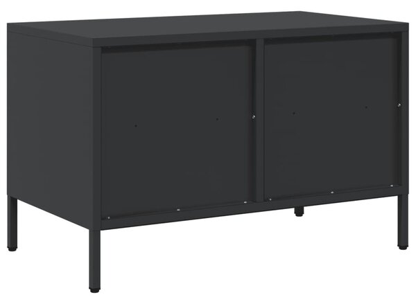 Fekete hidegen hengerelt acél TV-szekrény 68 x 39 x 43,5 cm