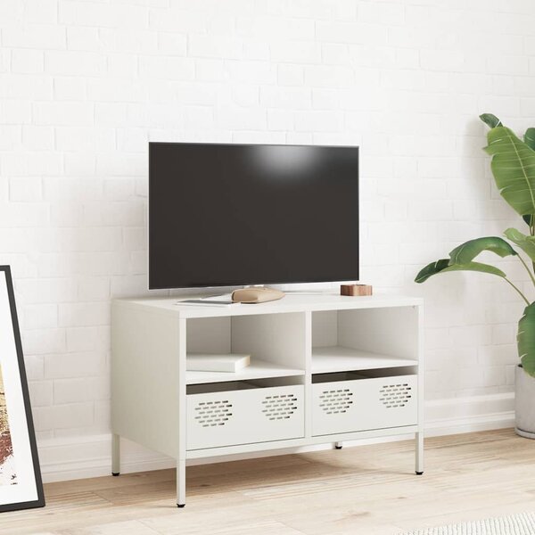 Fehér hidegen hengerelt acél TV-szekrény 68 x 39 x 43,5 cm