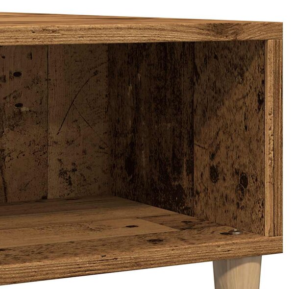 Antik fa színű szerelt fa dohányzóasztal 60x 60 x 30 cm