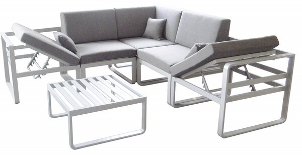 GRENADA állítható aluminium sarok kerti bútor szett 5-6 fő számára
