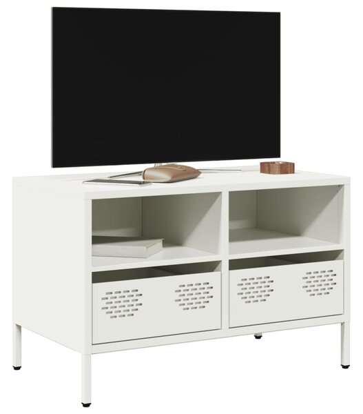 Fehér hidegen hengerelt acél TV-szekrény 68 x 39 x 43,5 cm