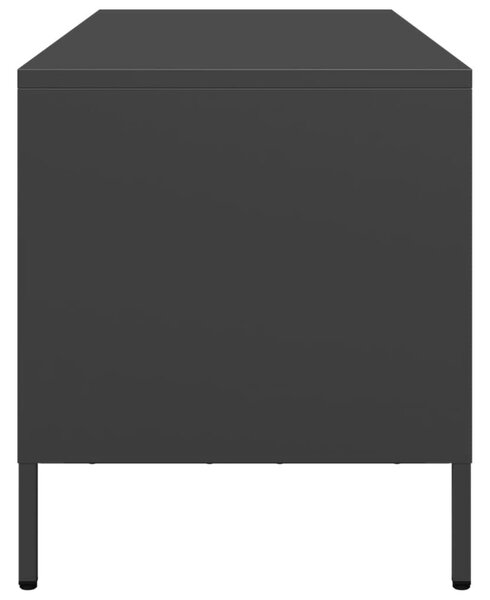 Fekete hidegen hengerelt acél TV-szekrény 68 x 39 x 43,5 cm