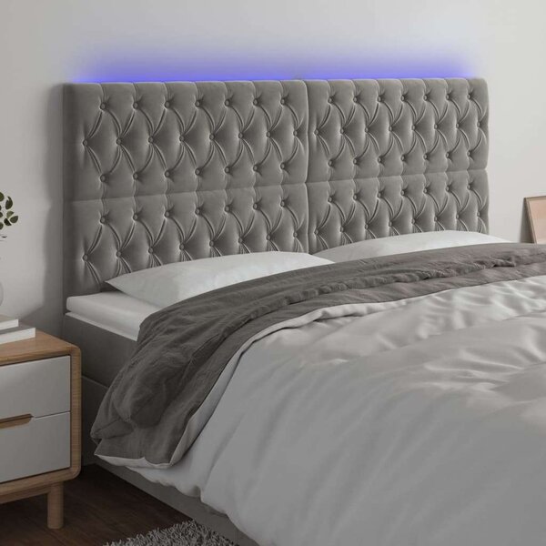 VidaXL Bársony Ágytámlá LED-del - 200cm
