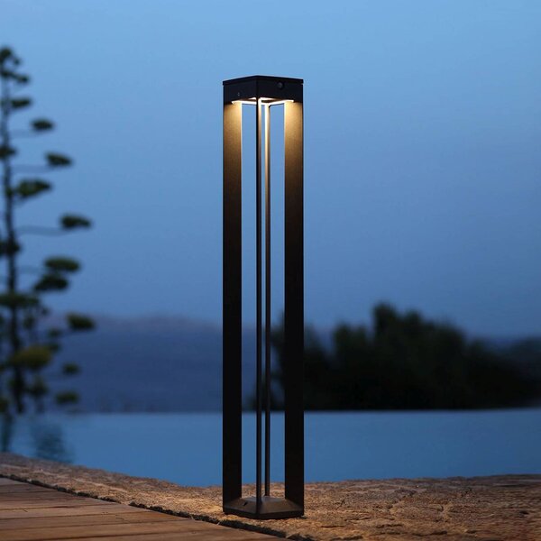Les Jardins LED szolárlámpa, 90 cm, szürke, érzékelővel, dimmelhető, Alu / szürke / cink, Alumínium