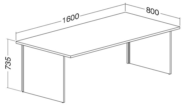 ProOffice A asztal 160 x 80 cm, cseresznye