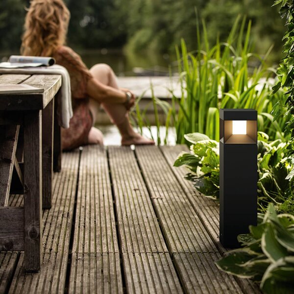 Philips Parterra LED talapzati lámpa, Fekete, Alumínium, Modern