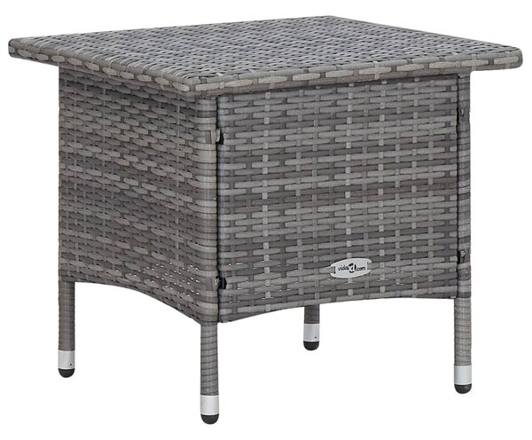 2 részes szürke polyrattan kerti bútorszett párnával