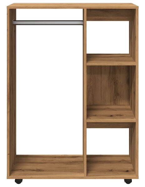 Kézműves tölgy színű szerelt fa ruhásszekrény 80 x 40 x 110 cm