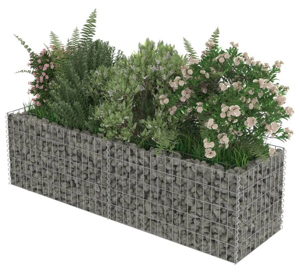 Horganyzott acél gabion magaságyás 180 x 50 x 50 cm