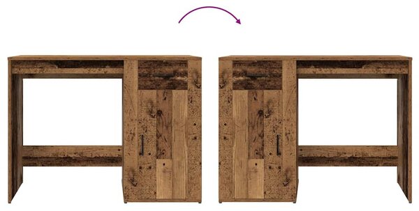 Antik fa színű szerelt fa íróasztal 100 x 49 x 75 cm