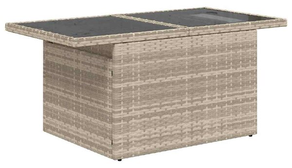 5 részes világosszürke polyrattan kerti ülőgarnitúra párnákkal