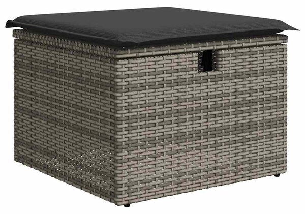 6 részes szürke polyrattan kerti ülőgarnitúra párnákkal
