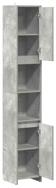 Betonszürke forgácslap fürdőszobaszekrény 30 x 30 x 183,5 cm