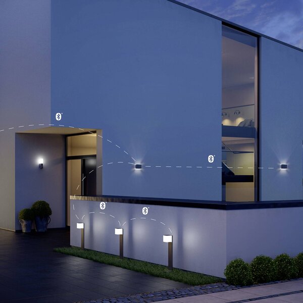 STEINEL GL 80 C LED-es útvilágítás, Bluetooth smart, antracit színű, dimmelhető, Alu / szürke / cink, Alumínium, Modern
