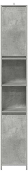 Betonszürke forgácslap fürdőszobaszekrény 30 x 30 x 183,5 cm
