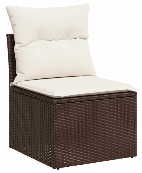 6 részes barna polyrattan kerti ülőgarnitúra párnával