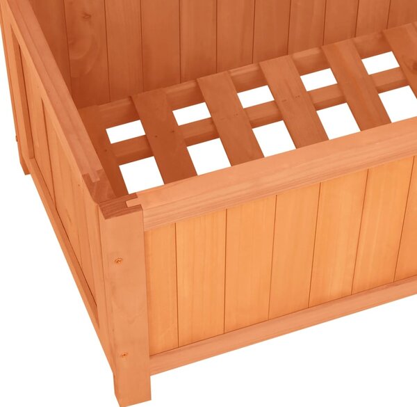 Barna tömör fenyőfa rácsos kerti ültetőláda 70 x 30 x 135 cm