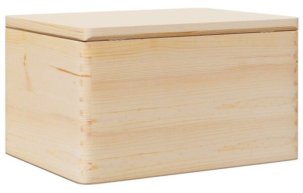 Fa doboz fedővel 40x30x23 cm tömör fa fenyő