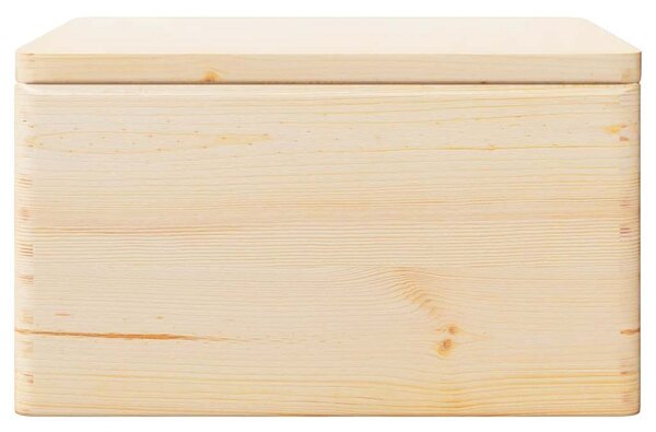 Fa doboz fedéllel és fogantyúkkal 40x30x23 cm tömör fa fenyő