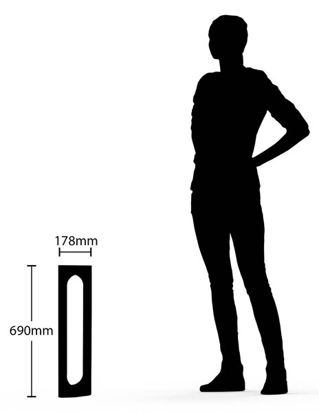 Lucande Fenti LED-es útvilágítás, 65 cm, Fekete, Alumínium, Modern