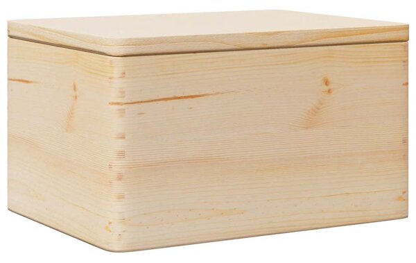 Fa doboz fedővel 40x30x23 cm tömör fa fenyő