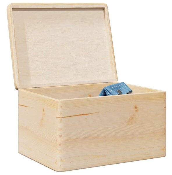 Fa doboz fedővel 40x30x23 cm tömör fa fenyő