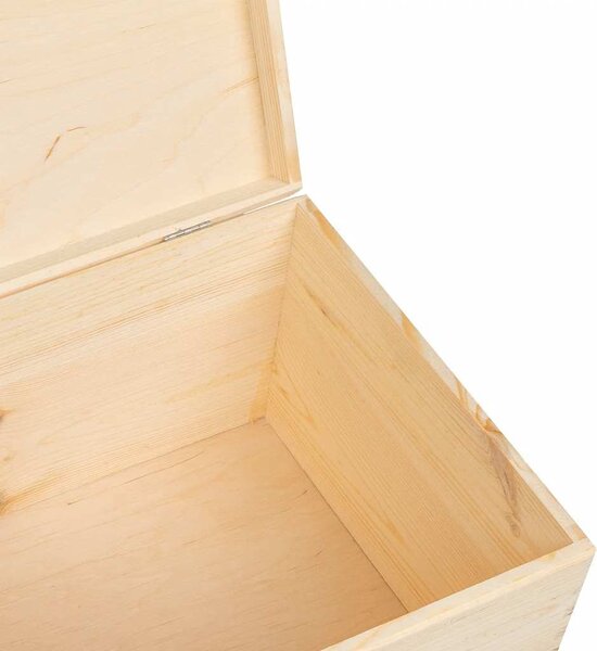Fa doboz fedővel 40x30x23 cm tömör fa fenyő