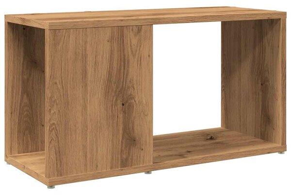 Kézműves tölgy színű szerelt fa TV-szekrény 60 x 24 x 32 cm