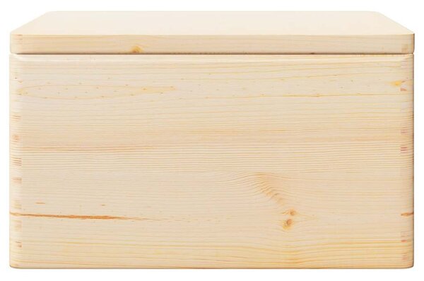 Fa doboz fedéllel és fogantyúkkal 40x30x23 cm tömör fa fenyő