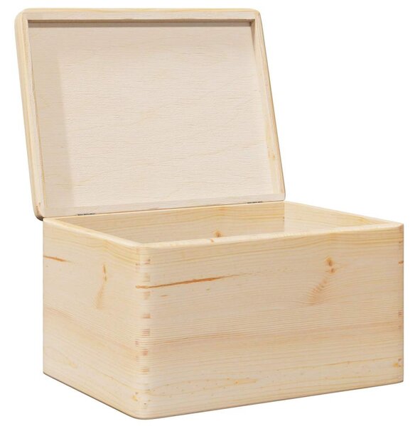 Fa doboz fedővel 40x30x23 cm tömör fa fenyő